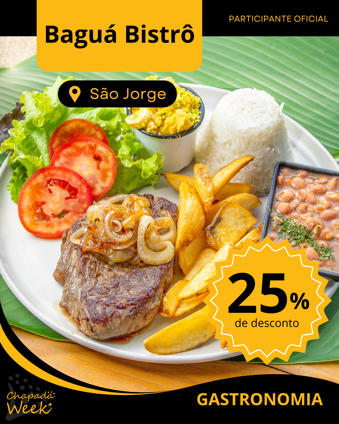 Baguá Bistrô oferece 25% de desconto no prato trilheiro no Chapada Week