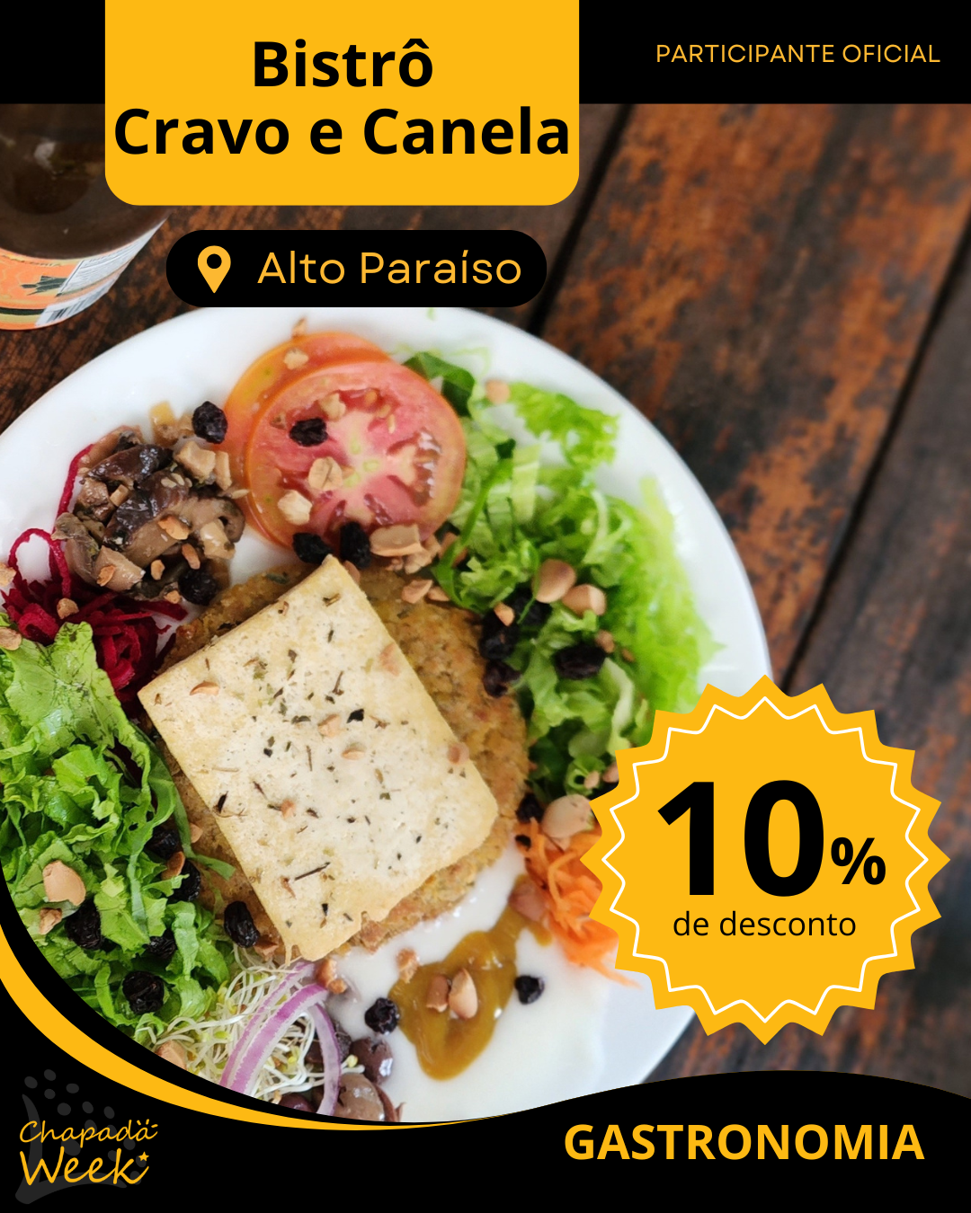 Bistrô Cravo e Canela dá 10% de desconto durante o Festival Chapada Week