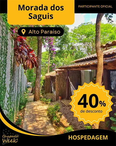 Chalés Morada dos Saguis estão com 40% de desconto no Chapada Week 2025