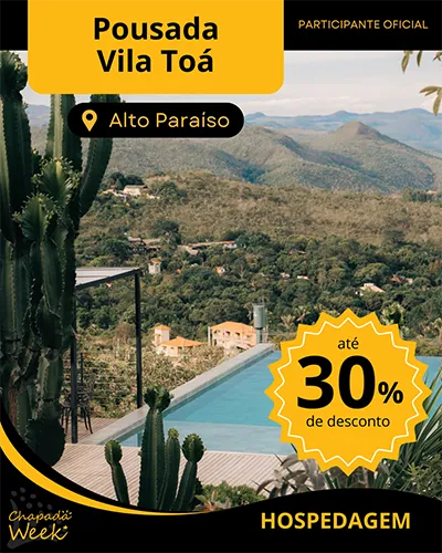 Vila Toá, em Alto Paraíso, está com desconto a partir de 30% no Chapada Week 2025