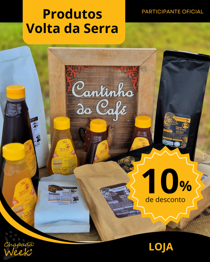 Venha curtir o melhor do Chapada Week e leve um bom presente para casa: mel e café da Volta da Serra