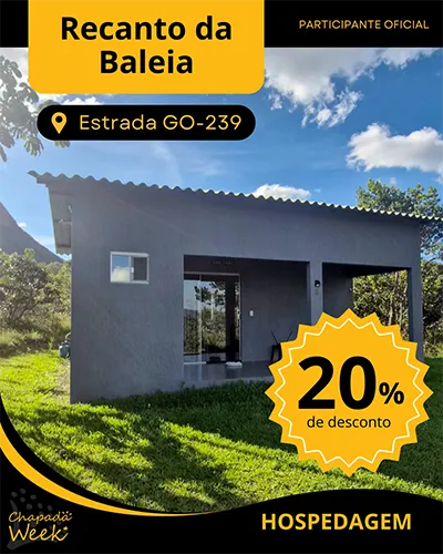 Chalés Recanto da Baleia, entre Alto Paraíso e São Jorge, está com 20% de desconto no Chapada Week 2025