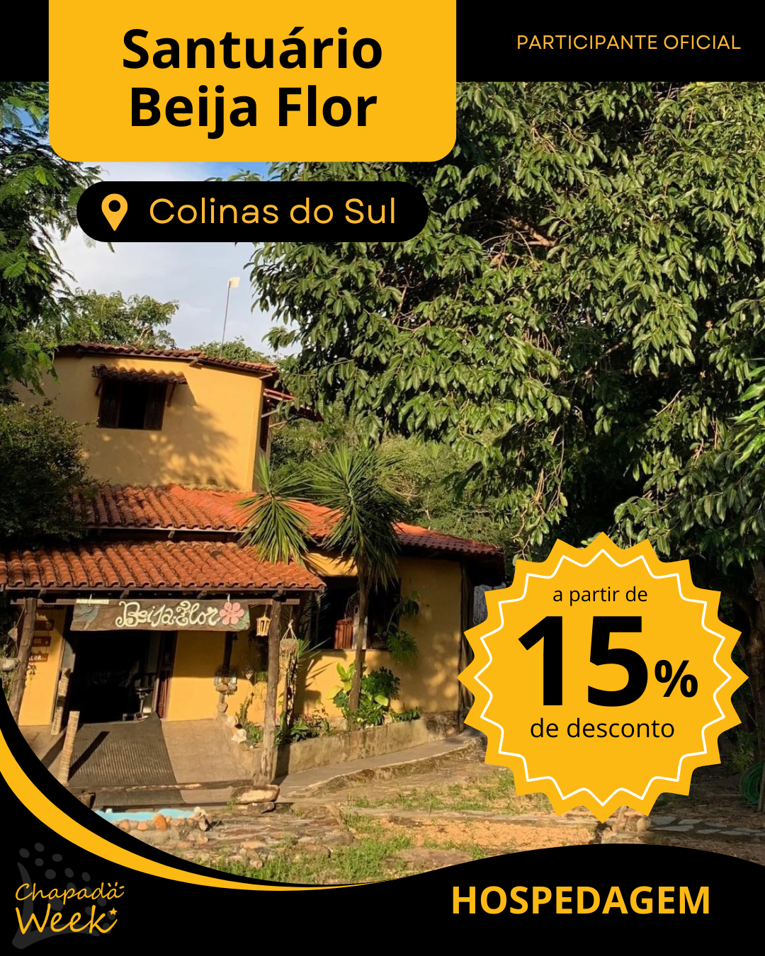 Santuário Beija-Beija Flor: oferece desconto durante o Chapada Week