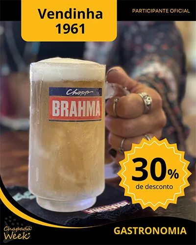 Vendinha 1961 oferece 30% de desconto no chopp durante o Chapada Week 2025