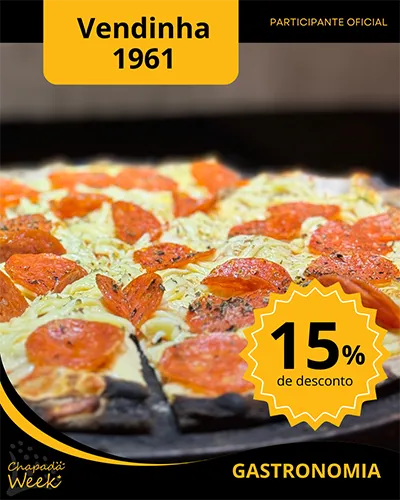 Vendinha 1961 oferece 15 de desconto na pizza da casa