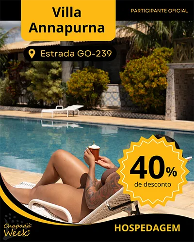 Villa Annapurna está com 40% de desconto no Chapada Week 2025
