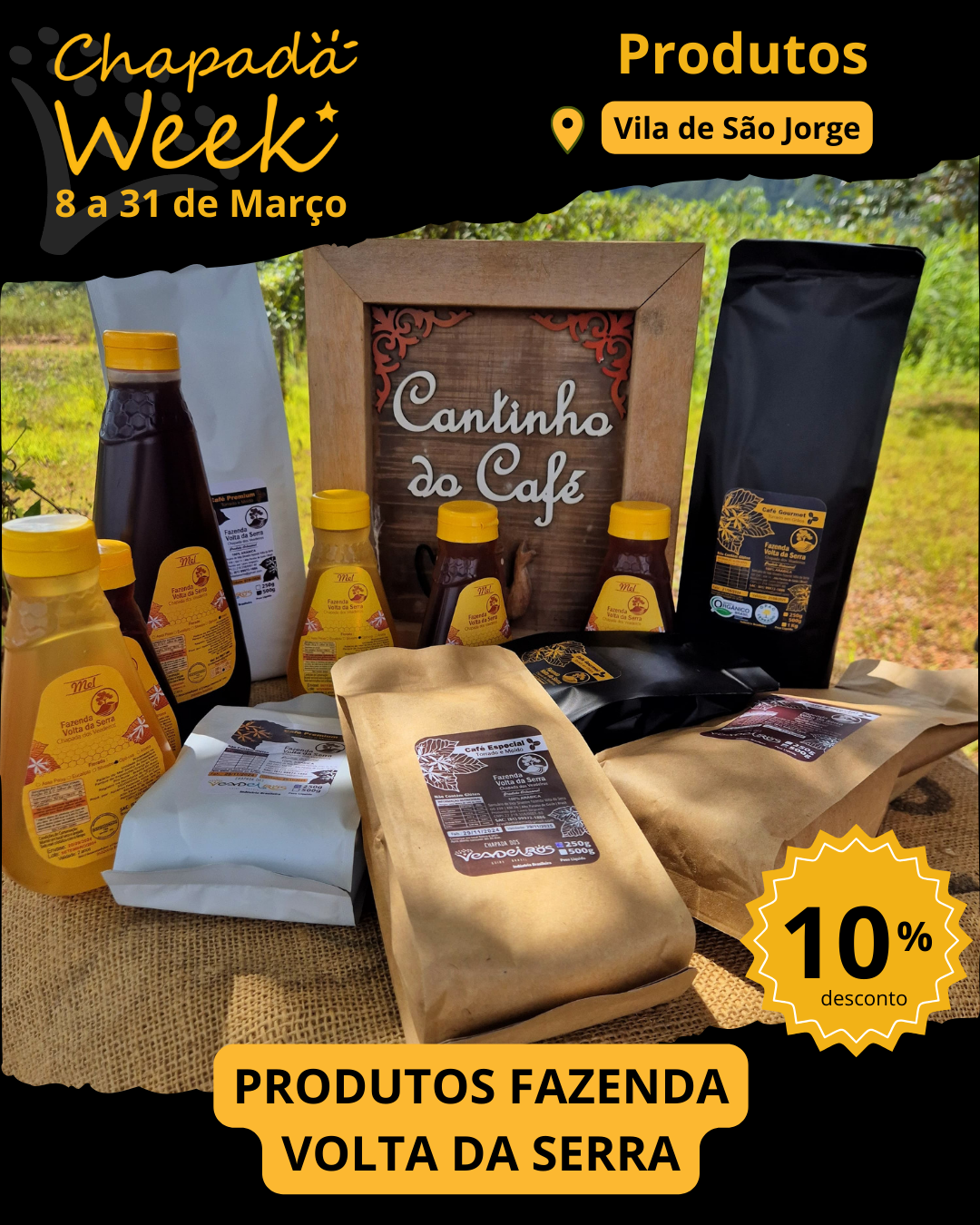 Produtos artesanais no com desconto para os visitantes do Chapada Week 2026