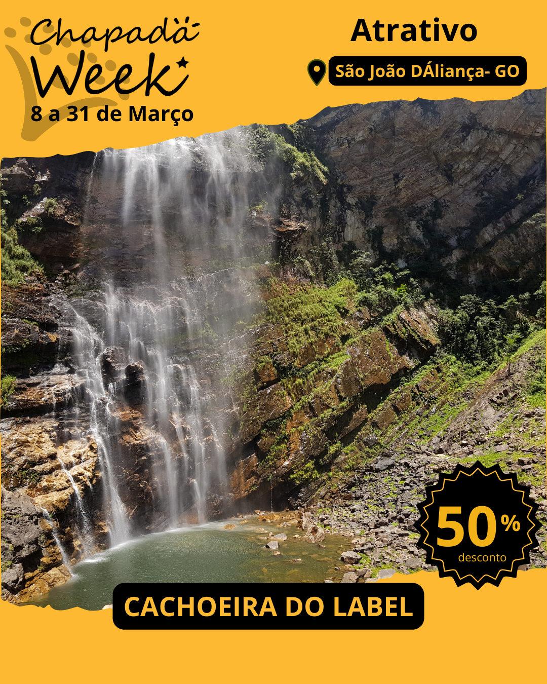 Maior Cachoeira do Goiás - Maior Desconto na Chapada