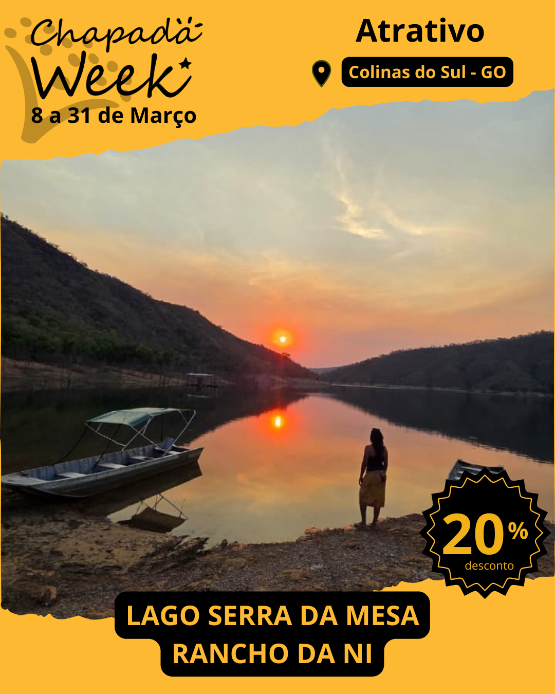 melhor por do sol - passeio de barco no Lago Serra da Mesa - Chapada dos Veadeiros