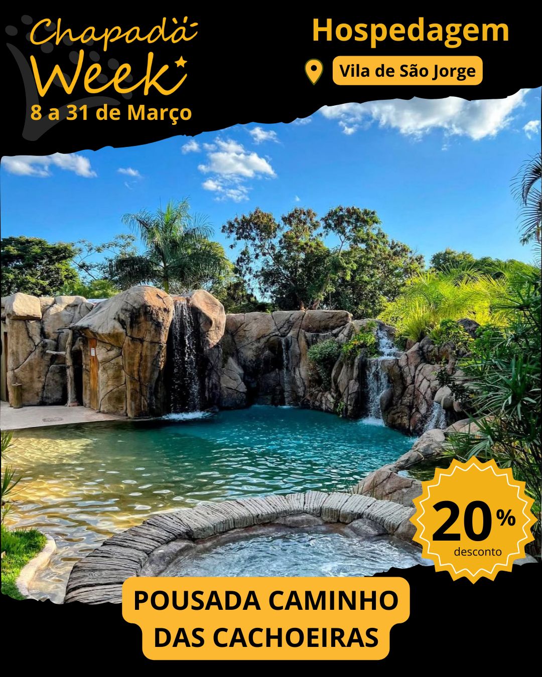 Onde dormir em São Jorge: Pousada Caminho das Cachoeiras, perto do parque nacional e poucos passos do centro da Vila de São Jorge