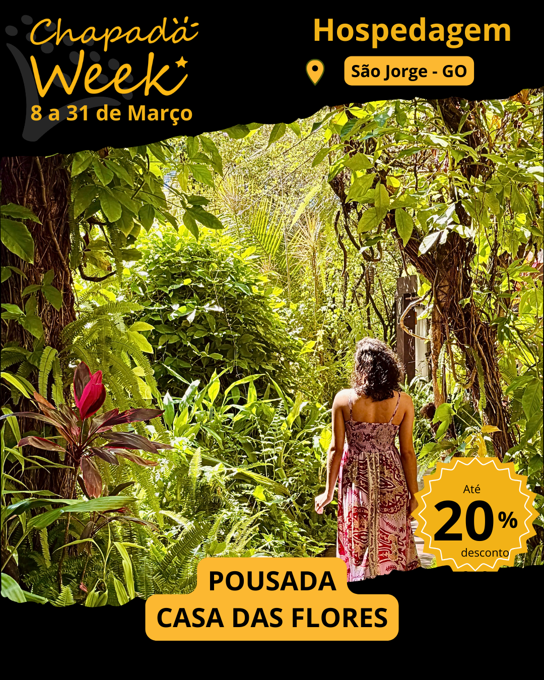 Pousada Casa das Flores é participante oficial do Chapada Week 26.